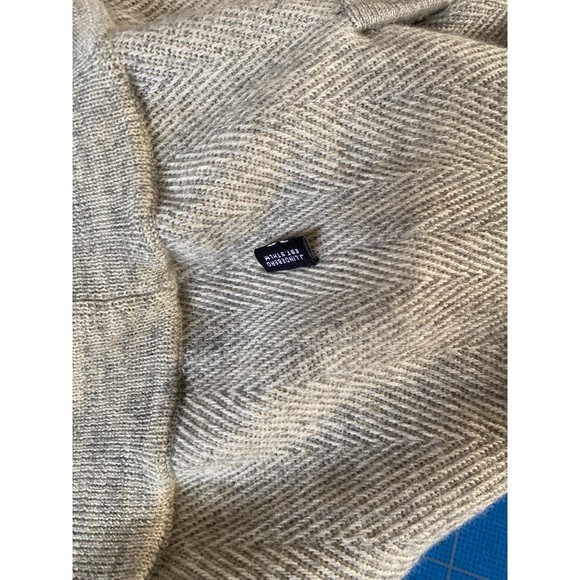 J. Lindeberg Light Grey 100% Wool Herringbone Stripe Full Zip Sweater Size EU S - Picture 6 of 10